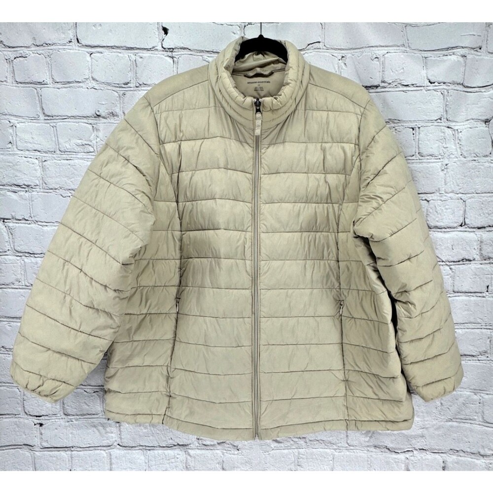 Amazon Essentials Women's 2X Plus Off White Lightweight Water-Resistant Puffer